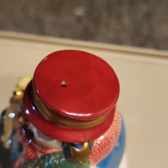 SALE⚡️PORCELAIN Snowman HIDDEN MUSIC BOX ORNAMENT about 4.25" - Picture 3 of 9